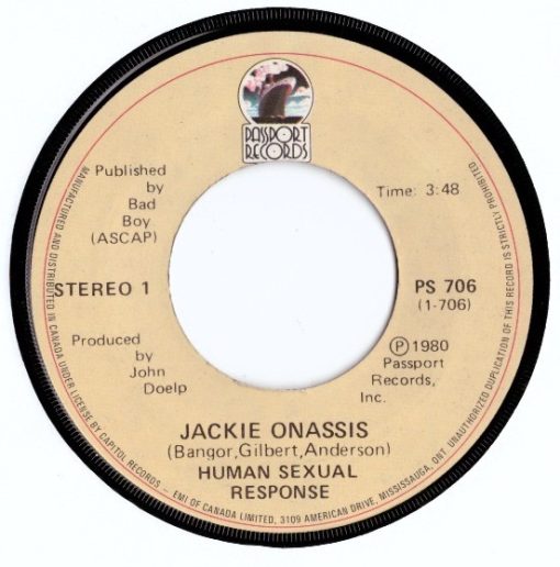 Human Sexual Response - Jackie Onassis / What Does Sex Mean To Me? (7", M/Print) (Near Mint (NM or M-))