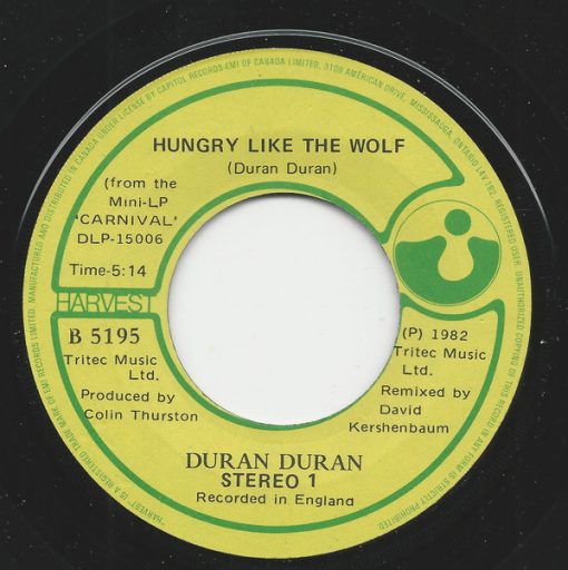 Duran Duran - Hungry Like The Wolf (7", Single) (Near Mint (NM or M-))