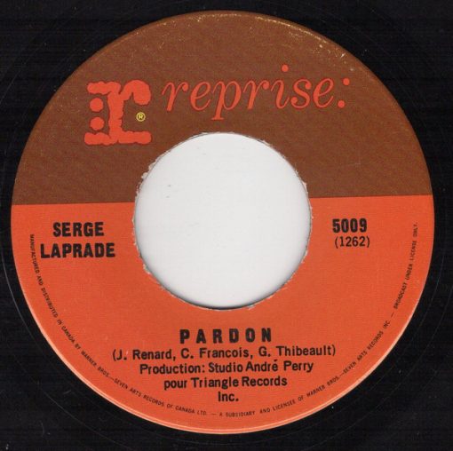 Serge Laprade - Pardon / Toi, Tu Voudrais (7", Single) (Near Mint (NM or M-))