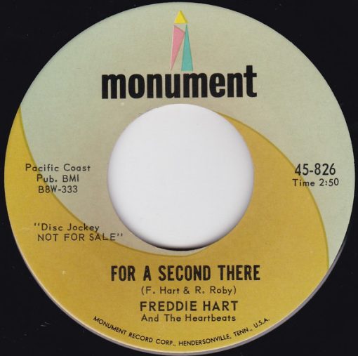 Freddie Hart And The Heartbeats - For A Second There / That Almighty Dollar (7", Single, Promo, Ind) (Very Good (VG))