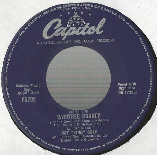 Nat King Cole - With You On My Mind / The Song Of Raintree County (7", Single) (Very Good (VG))