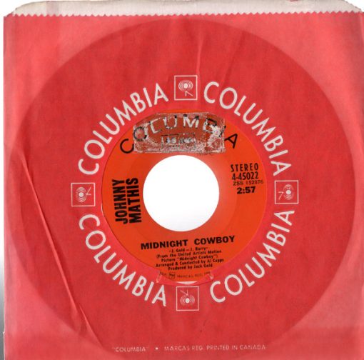 Johnny Mathis - Midnight Cowboy (7", Single) (Very Good Plus (VG+))