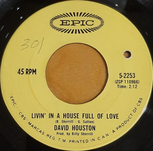 David Houston - Livin' In A House Full Of Love / Mountain Of Love (7", Single) (Near Mint (NM or M-))