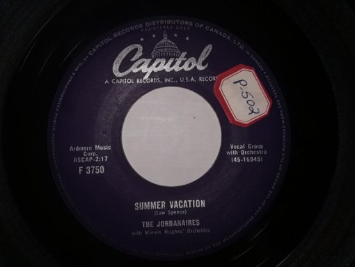 The Jordanaires With Marvin Hughes' Orchestra - Summer Vacation (7") (Very Good Plus (VG+))