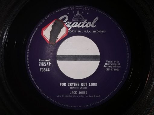 Jack Jones - For Crying Out Loud / Born To Be Lucky (7") (Very Good Plus (VG+))