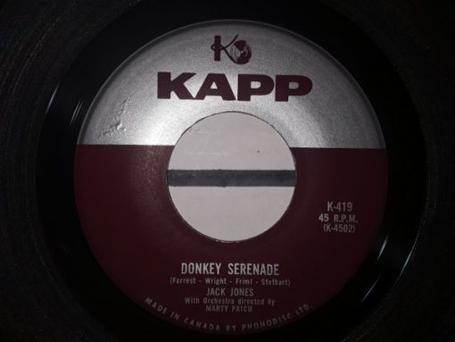 Jack Jones - Donkey Serenade / When A Man Cries (7") (Very Good Plus (VG+))