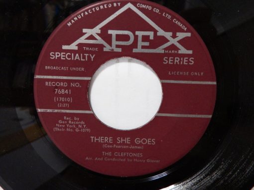 The Cleftones - There She Goes / Lover Come Back To Me (7", Single) (Very Good Plus (VG+))