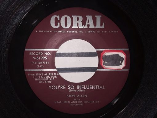 Steve Allen (3) - You're So Influential / When You're Smiling (7", Single) (Very Good Plus (VG+))