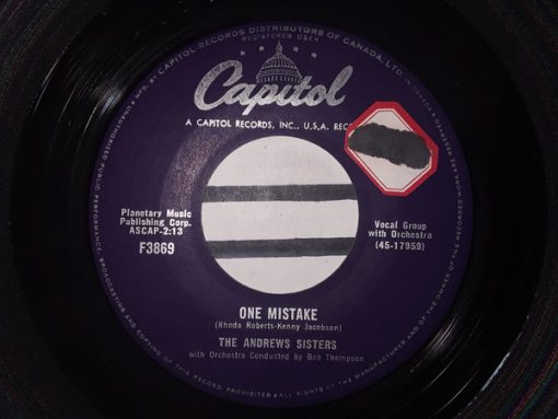 The Andrews Sisters - One Mistake / Melancholy Moon (7") (Very Good Plus (VG+))