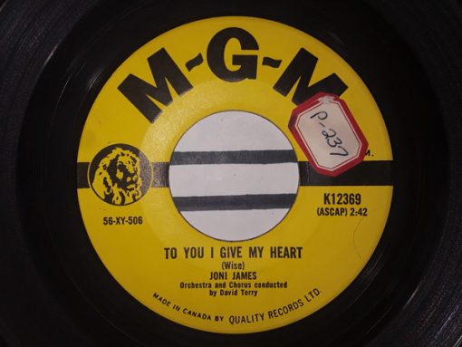 Joni James - To You I Give My Heart / Danny Boy (7", Single) (Very Good (VG))