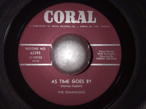 The Demensions - As Times Goes By / Seven Days A Week (7", Single) (Very Good Plus (VG+))