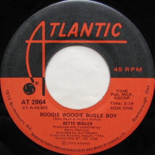 Bette Midler - Boogie Woogie Bugle Boy (7", Single) (Near Mint (NM or M-))