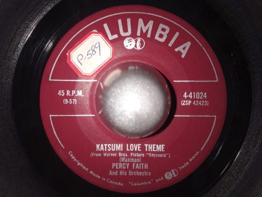 Percy Faith & His Orchestra - Katsumi Love Theme / Never Till Now (7", Single) (Very Good Plus (VG+))