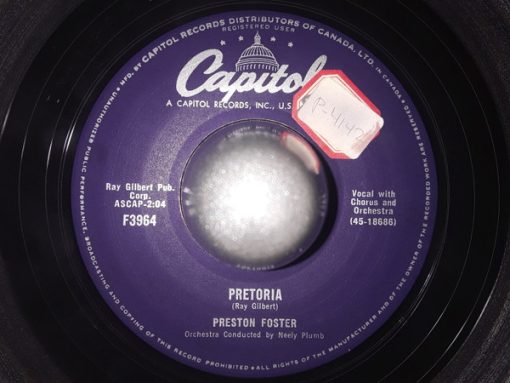 Preston Stratton Foster - Pretoria / The Salty Sailor (7") (Very Good Plus (VG+))