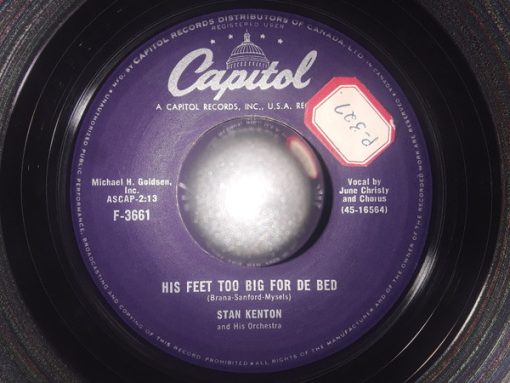 Stan Kenton And His Orchestra Vocal By June Christy - His Feet Too Big For De Bed (7") (Very Good Plus (VG+))