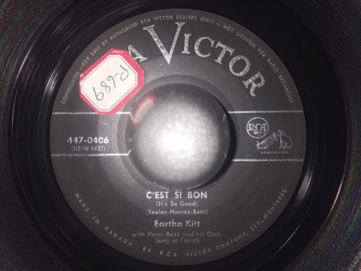 Eartha Kitt With Henri René And His Orchestra - C'est Si Bon / Uska Dara (7", Single) (Very Good (VG))