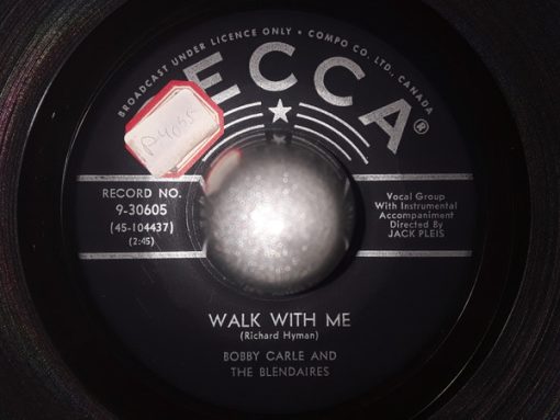 Bobby Carle And The Blendaires - Walk With Me (7") (Very Good Plus (VG+))