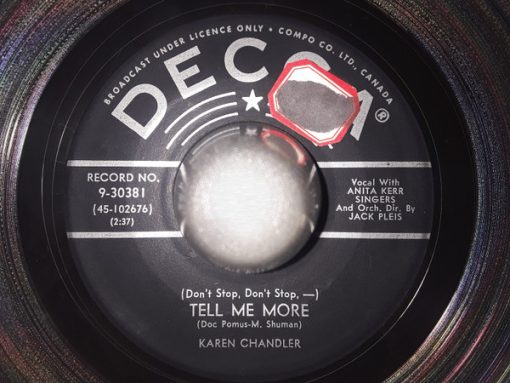 Karen Chandler - (Don't Stop, Don't Stop) Tell Me More / (All Of A Sudden) My Heart Sings (7", Single) (Very Good Plus (VG+))