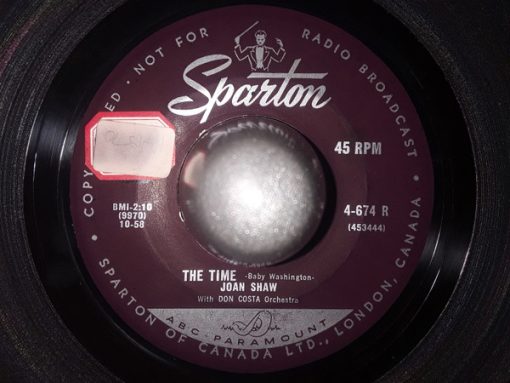 Joan Shaw - The Time / I Don't Wanna Cry (Over You Anymore) (7", Single) (Very Good Plus (VG+))