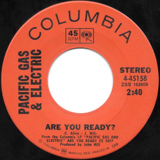 Pacific Gas & Electric - Are You Ready? (7", Single) (Near Mint (NM or M-))