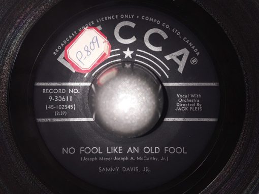 Sammy Davis Jr. - No Fool Like An Old Fool (7", Single) (Very Good Plus (VG+))