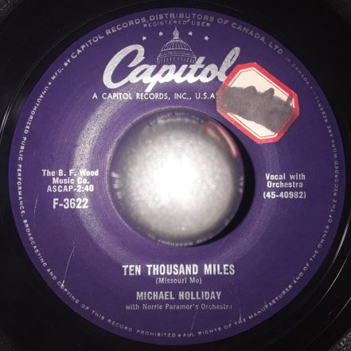 Michael Holliday - Ten Thousand Miles (7", Single) (Very Good Plus (VG+))