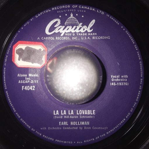 Earl Holliman - La La La Lovable (7", Single) (Very Good Plus (VG+))