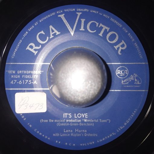 Lena Horne With Lennie Hayton And His Orchestra - It's Love (7") (Very Good Plus (VG+))