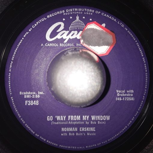 Norman Erskine with Bob Bain's Music - Go 'Way From My Window / Rosetta (7", Single) (Very Good Plus (VG+))