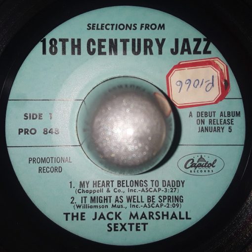 The Jack Marshall Sextette - Selections From 18th Century Jazz (7", EP) (Very Good Plus (VG+))