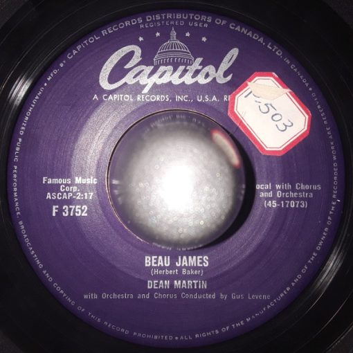 Dean Martin - Beau James / Write To Me From Naples (7", Single) (Very Good Plus (VG+))