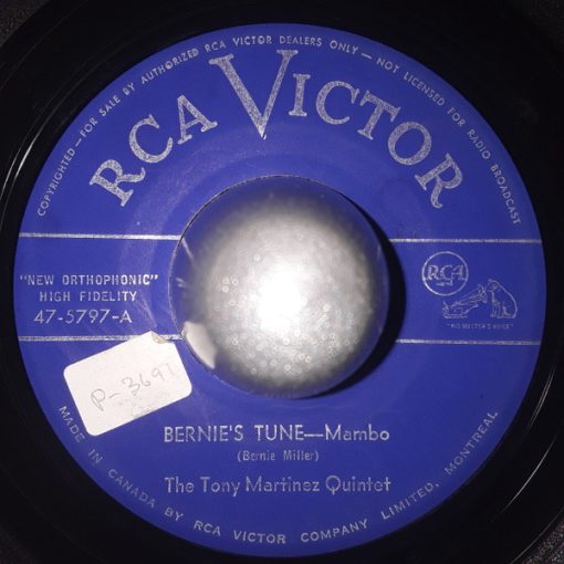 The Tony Martinez Quintet - Bernie's Tune - Mambo / Cucusa - Mambo (7", Single) (Very Good Plus (VG+))