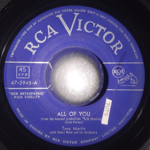 Tony Martin (3) - All Of You / Vera Cruz  (7", Single) (Very Good Plus (VG+))