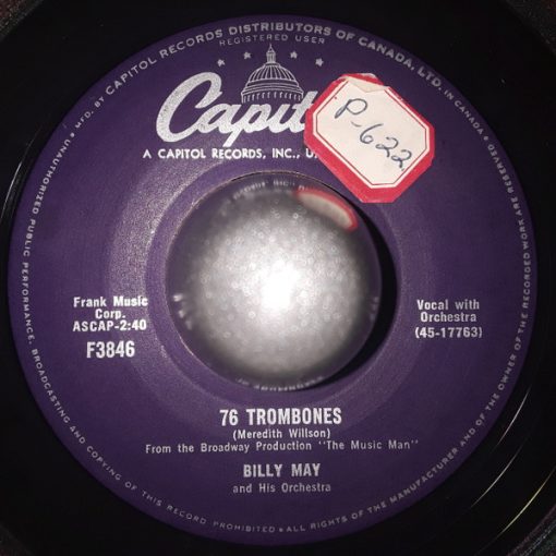 Billy May And His Orchestra - 76 Trombones / Young And Dangerous (7", Single) (Very Good Plus (VG+))