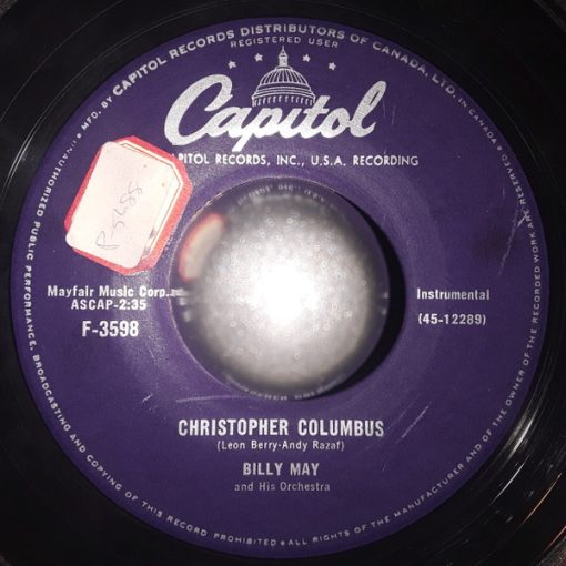 Billy May And His Orchestra - Christopher Columbus / Floater (7") (Very Good Plus (VG+))