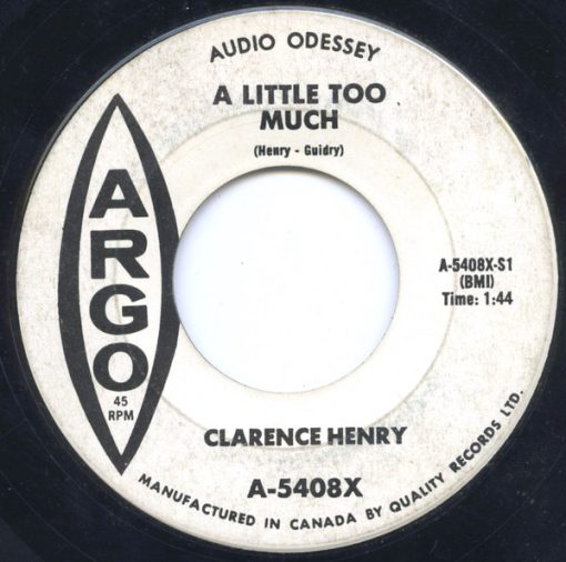 Clarence "Frogman" Henry - A Little Too Much (7", Single) (Very Good Plus (VG+))