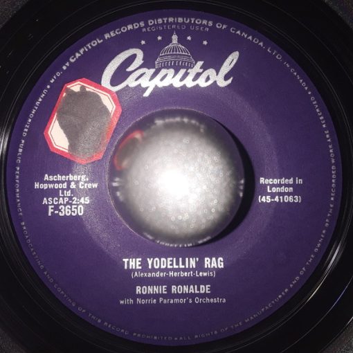 Ronnie Ronalde With Norrie Paramor And His Orchestra - The Yodellin' Rag (7") (Very Good (VG))