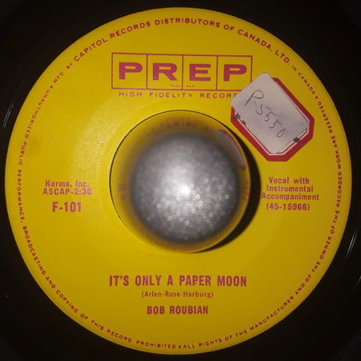 Bob Roubian - It's Only A Paper Moon / Rocket To The Moon (7", Single) (Very Good Plus (VG+))