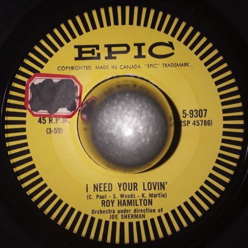 Roy Hamilton (5) - I Need Your Lovin' (7", M/Print, Mis) (Very Good Plus (VG+))