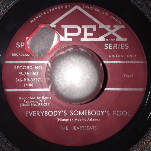 The Heartbeats - Everybody's Somebody's Fool / I Want To Know (7", Single) (Very Good Plus (VG+))