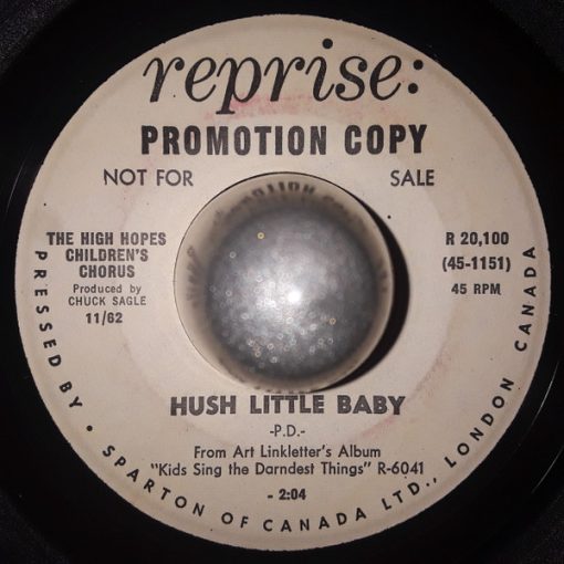 The High Hopes Children's Chorus - Hush Little Baby (7", Promo) (Very Good Plus (VG+))