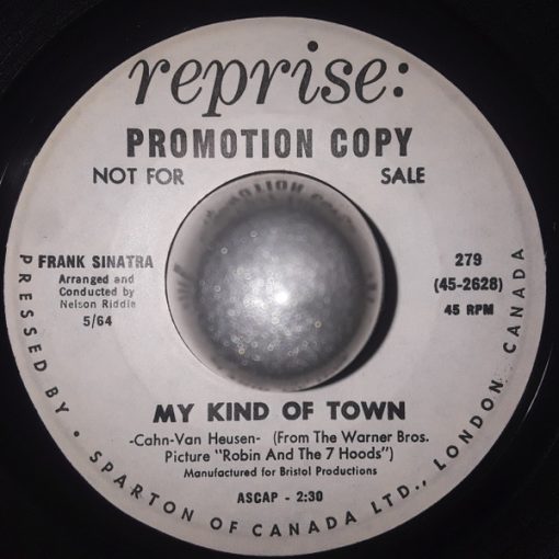 Frank Sinatra - My Kind Of Town / I Like To Lead When I Dance (7", Single, Promo) (Near Mint (NM or M-))