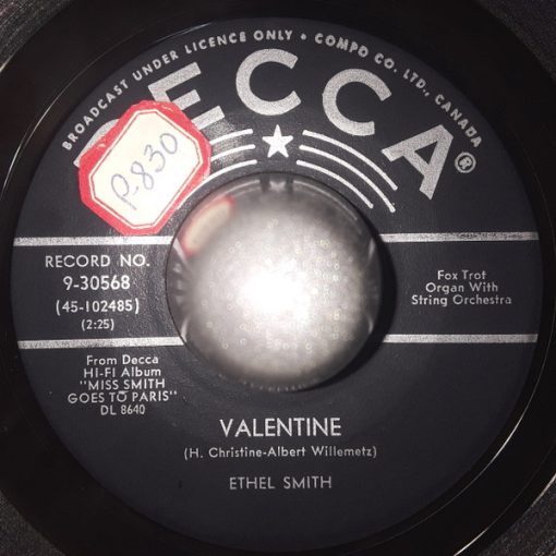 Ethel Smith - Valentine (7") (Very Good Plus (VG+))