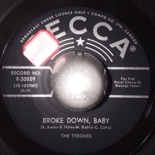 The Tyrones - Broke Down, Baby / Giggles (7", Single) (Very Good Plus (VG+))