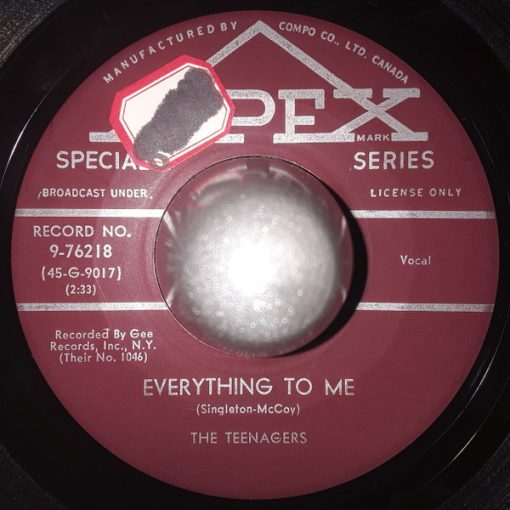 The Teenagers - Everything To Me (7", Single) (Very Good Plus (VG+))