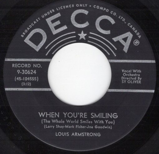 Louis Armstrong - Nobody Knows The Trouble I've Seen / When You're Smiling (The Whole World Smiles With You) (7") (Near Mint (NM or M-))