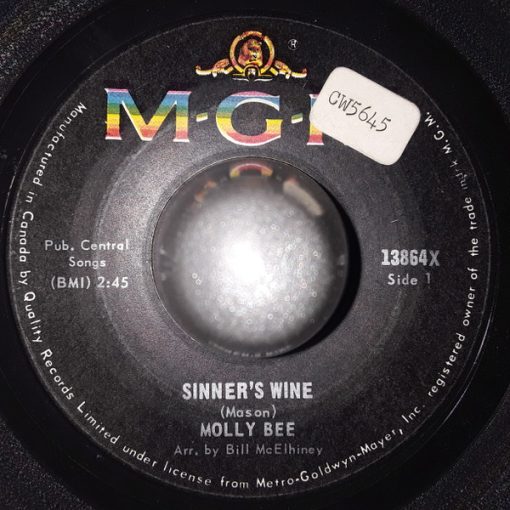 Molly Bee - Sinner's Wine (7") (Very Good Plus (VG+))