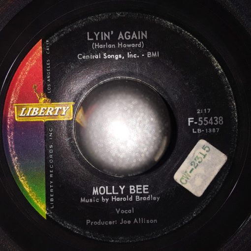 Molly Bee - Lyin' Again / Just For The Record (7", Single) (Very Good (VG))