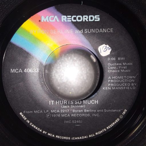 Byron Berline & Sundance - It Hurts So Much / Storm Over Oklahoma (7", Single) (Very Good (VG))