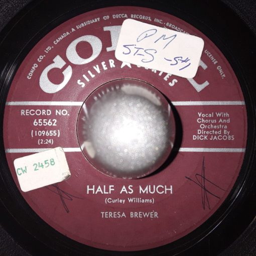 Teresa Brewer - Half as Much / The Hawaiian Wedding Song (7") (Very Good Plus (VG+))